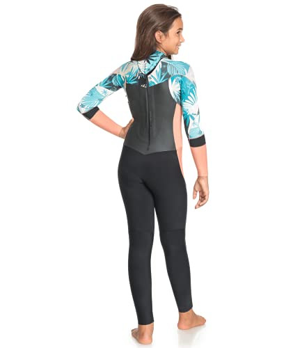 Roxy Girl 4/3 Syncro Girl Back Zip GBS Wetsuit Black/Pale Coral/Butter Size: 10G