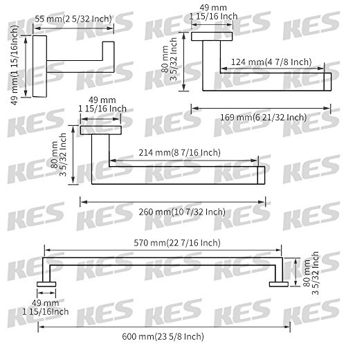 KES 4-Piece Bathroom Accessory Set SUS 304 Stainless Steel RUST - Black New