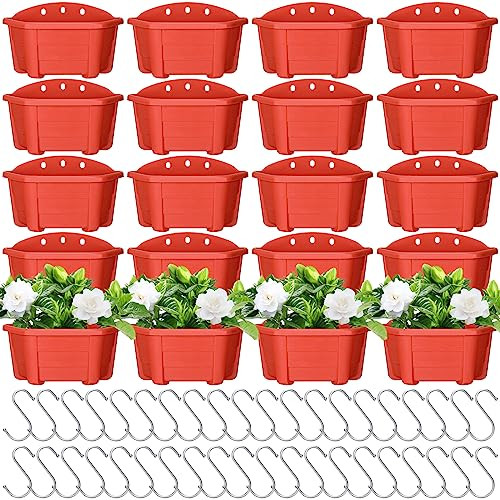Rtteri 20 Pack Wall Hanging Planters 9.8 Inch Plastic Flower Pots - Black New