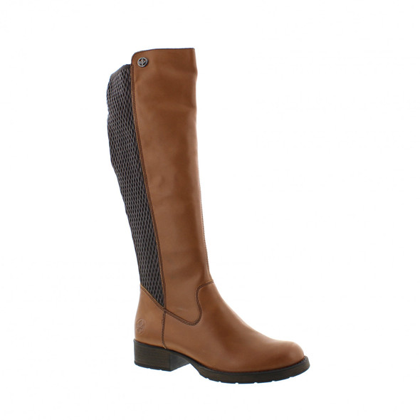 RIEKER WOMEN'S BROWN LEATHER WINTER BOOTS - SIZE: WOMEN 7.5-8 - BROWN/BLACK