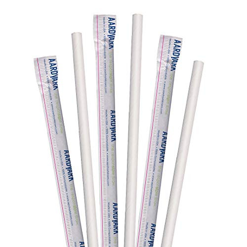 7.75" Wrapped White Jumbo Paper Straws 3,200 ct - B07GL3DKBJ New