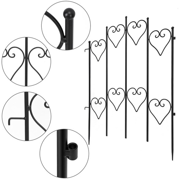 AMAGABELI DECORATIVE GARDEN FENCE 27INX9FT OUTDOOR BORDER FENCE - BLACK