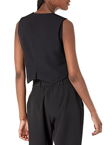 HFS-SS22-CA08 Staples by the Drop Women's Sadie Cropped Slim Vest, Black, L. New