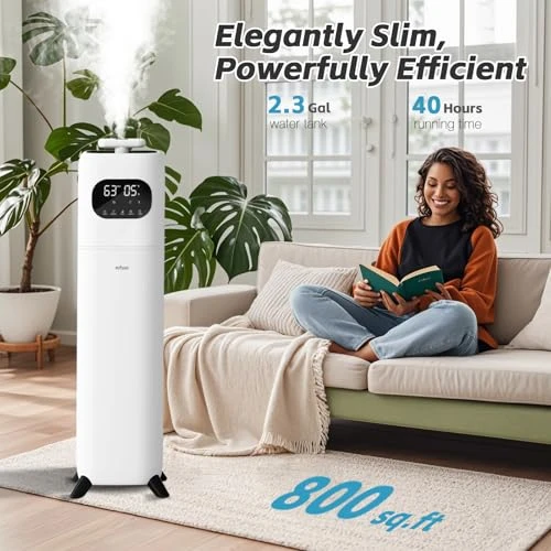 MIFASOL HUMIDIFIER LARGE, 2.3GAL/9L, TIMER, 360°NOZZLE, REMOTE CONTROL - WHITE