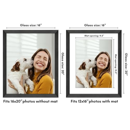 Americanflat 16x20 Poster Frame Matted to 12x16 B0CMC2HY6B - Black New