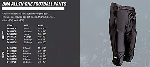 Schutt Sports DNA Varsity Football Pants Integrated Pads X-Large, Black New