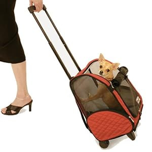 Snoozer Roll Around 4-in-1 Pet Carrier, Red & Black, Medium New