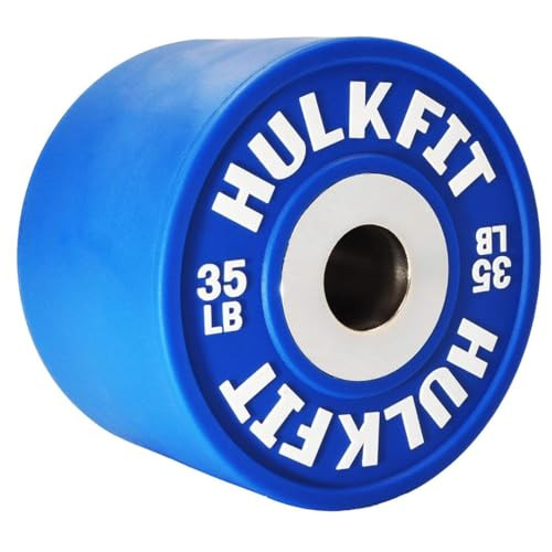 HulkFit Color Coded 2-Inch Dumbbell Bumper Plate Steel Hub Single 35 Pounds New