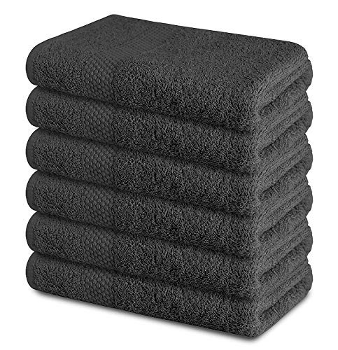 SOFTILE Collection Soft 100% Cotton Small Bath Towels Set of 6 - Size 22x44 New