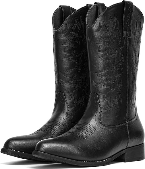 IUV CB503 MENS WESTERN BOOT - SIZE: MEN 13.5 - BLACK