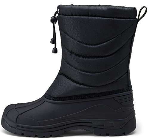 Jousen Mens Waterproof Snow Boots Warm Slip on Winter Boots AMY690A - Black 11.5 New