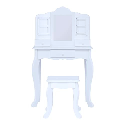 Fantasy Fields Little Princess Anna Vanity Set Mirror Drawer Stool - White New