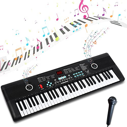 HOILUKFUNG 61 Keys Keyboard Piano for Kids, with Speaker Mic, B0B7DF44W4 - Black New