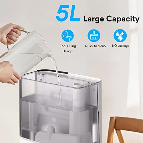 ENPULY 5L Top Fill Humidifiers for Bedroom, Warm and Cool Mist, B0B8NRL836 New
