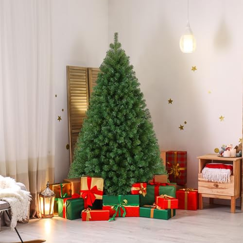 6FT Unlit Christmas Tree Holiday Decoration Spruce Green 800 Branch Tips New