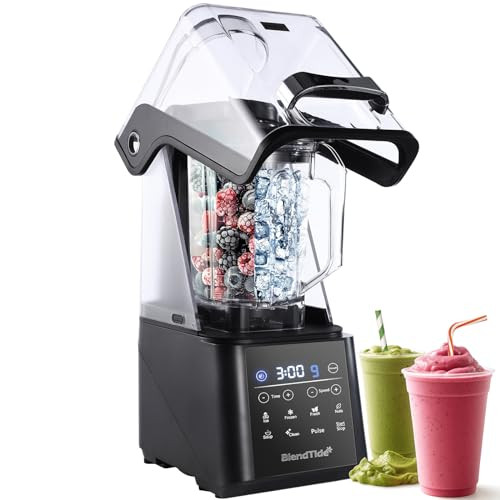 BlendTide Commercial Blender, 1500W Vacuum Blender for Less Foam - Black New