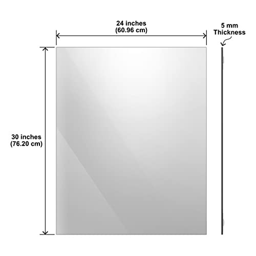 Duprima Frameless Mirror, 24 x 30 (Horizontal/Vertical) B0C559KPCP - Black New