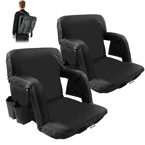 LILYPELLE 4.72" Extra Thick Stadium Seat with Back Support - BLACK New