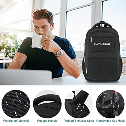 BlondBenjo Travel Backpack 50L Backpacks Water 17.7" Computer - Black New