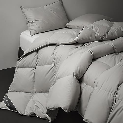 Royoliving Luxurious Down Duvet California King Size All Season 108x98, Gray New