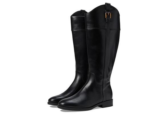 Vionic Women's Tall Boot Comfortable Zip Up Black Leather 9.5 Medium- WC New