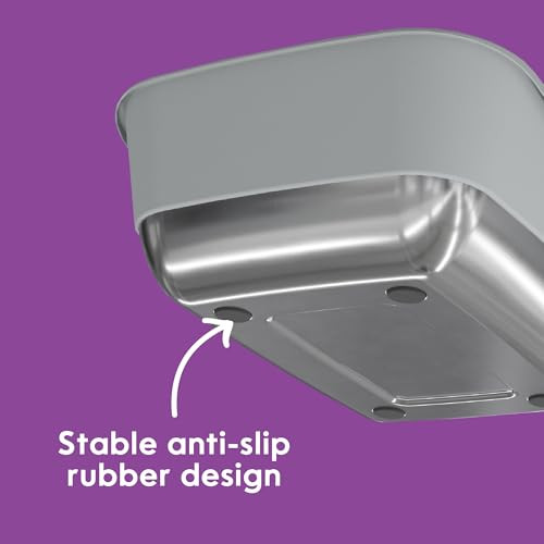 LITTER GENIE PLATINUM STAINLESS STEEL LITTER BOX | 360° VISIBILITY - SILVER