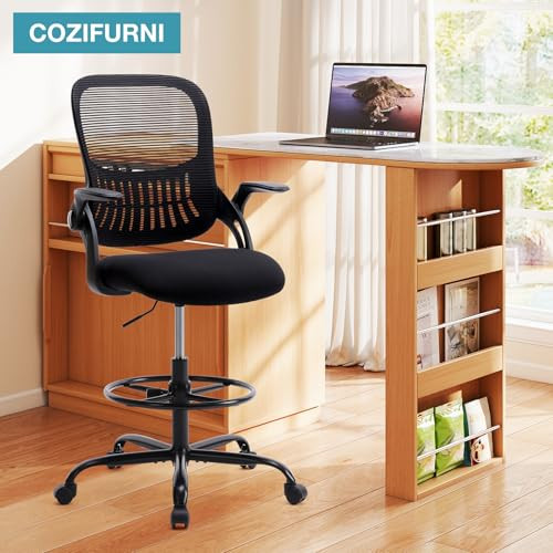 COZIFURNI Drafting Chair Tall Office Chair for Standing Desk Counter Height