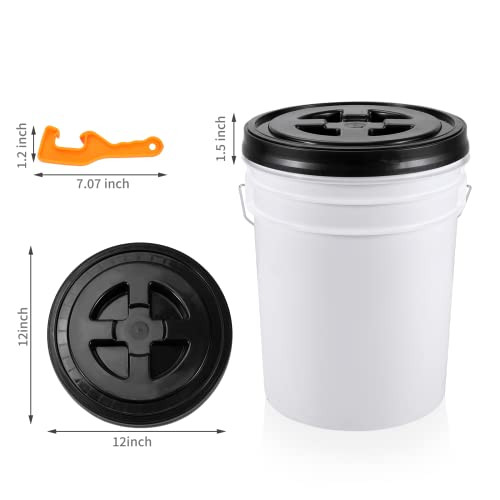 2 Pieces 5 Gallon Bucket Lid Bucket Lid Opener Plastic Storage Bucket B0BG28S98D New