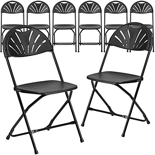 Flash Furniture 8 Pack HERCULES Series 650 lb. Capacity Fan Back Folding Chair