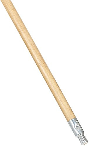 RUBBERMAID COMMERCIAL PRODUCTS LACQUERED BROOM HANDLE THREADED METAL TIP,12Pack