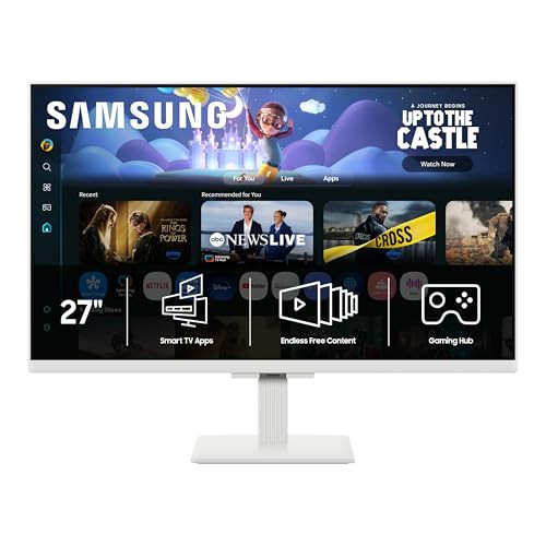 Samsung 27" M5 M50F FHD Smart Monitor Streaming TV LS27FM503ENXZA - WHITE