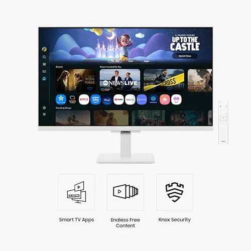 Samsung 27" M5 M50F FHD Smart Monitor Streaming TV LS27FM503ENXZA - WHITE