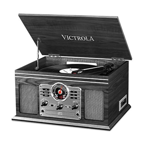 VICTROLA THE QUINCY 6-IN-1 BLUETOOTH RECORD MULTIMEDIA VTA-200B - GRAY WOOD New