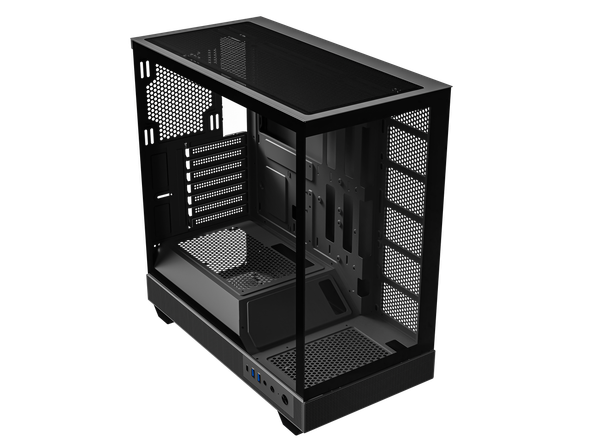 DIYPC IDX6-BK-NF Black Dual USB3.0 / Type C Tempered Glass ATX Gaming Computer