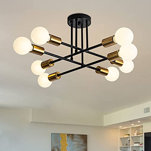 LIMEIJUA Mid Century Ceiling Light Modern Sputnik Chandelier B095NQTK17 - Black