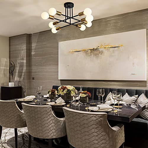 LIMEIJUA Mid Century Ceiling Light Modern Sputnik Chandelier B095NQTK17 - Black
