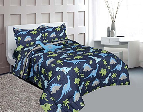 MB Home Collection Full Size 8 Pcs Comforter Dinosaur Blue/Brown New