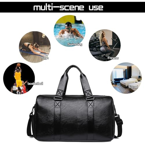 WIDJOQI Men's Business Travel Bag Short-Distance Travel Bag Fitness Bag Black New