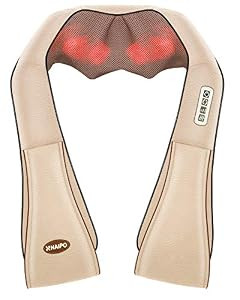 Naipo Neck and Shoulder Shiatsu Kneading Massager Pillow 3D Massage - Beige New