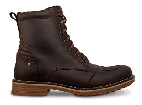 WORKLAND 89729 Motorcycle Boots Biker Shoes Men Brown Size 12.5
