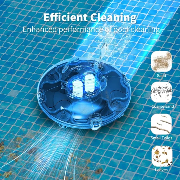 HUBEI YIMU ELECTRONIC TECHNOLOGY L1 CORDLESS ROBOTIC POOL CLEANER - ORANGE/BLUE New