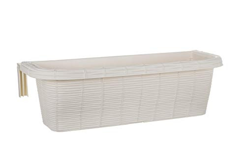 APOLLO EXPORTS INTERNATIONAL AP-30312 23.5" ADJUSTABLE RAILING PLANTER - WHITE New