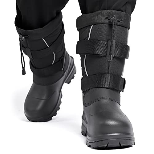 SILENTCARE MEN'S INSULATED WATERPROOF WINTER WARM HEAVY DUTY BOOTS, SIZE 8 BLACK New