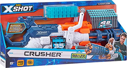 ZURU XSHOT Crusher - Shoots 90 FT/27M - Slam fire - 48 Ammo New