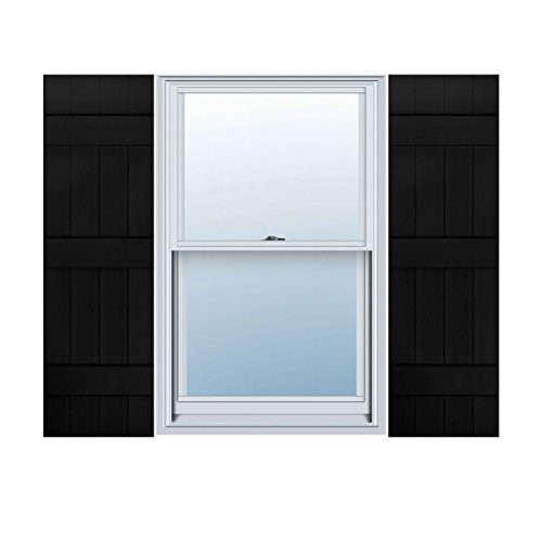 Mid-America 00 03 1455002 14" x 55" Black Joined Board-N-Batten Vinyl Shutters New