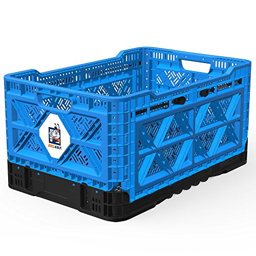 Bigant Heavy Duty Collapsible & Stackable Plastic Milk Crate Snap Lock Foldable New