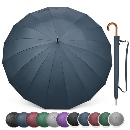 G4Free 54 Inch Large Umbrella Auto Open Golf Umbrella Rain B0BXCTCNP3 - Black New