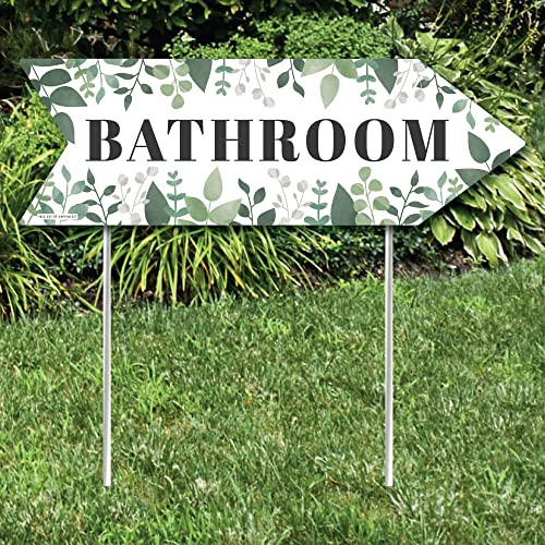 Big Dot Happiness Boho Botanical Wedding Bathroom Signs Greenery Wedding Sign
