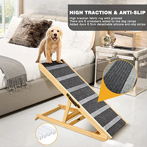 SOKO Dog Ramp 18.5" Width Folding Pet Ramp for Bed Suitable for Small&Large New