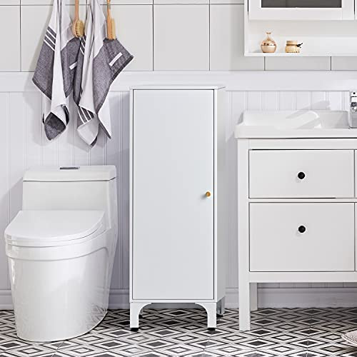 IRONMIX Home Storage Cabinet 2 Adjustable Shelves 1 Door Alloy Handle - White New